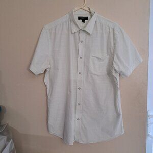 Banana Republic Linen Cotton Mens Shirt Large L Standard Fit Light green stars